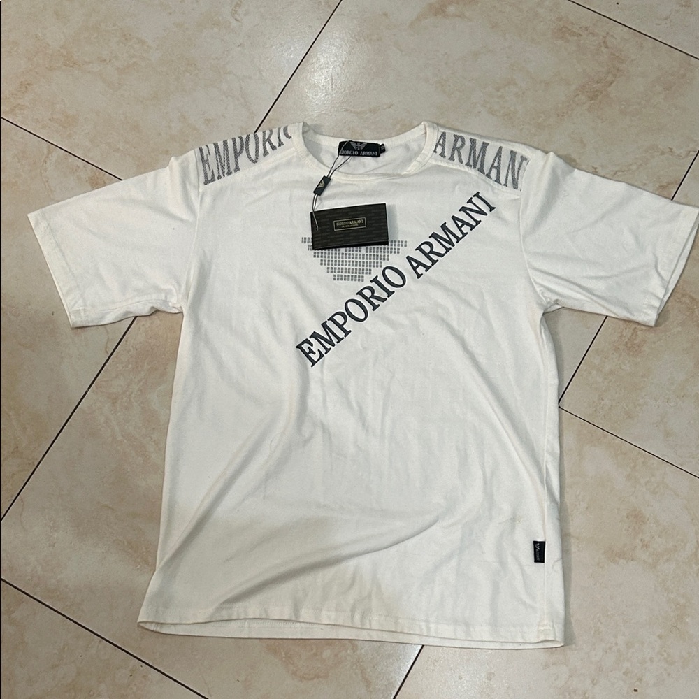 Emporio Armani Cream Short Sleeve Tee